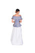 Electric Blue Corset Top with Draped Net Skirt